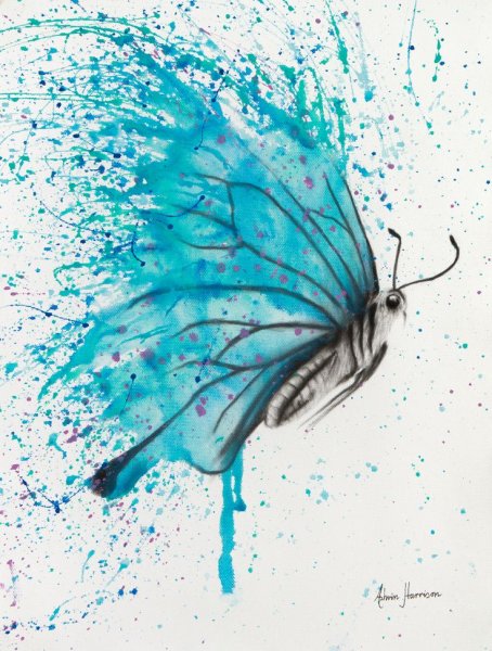 Крылья бабочки акварель