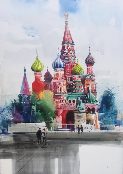 Артвентура картина по номерам "храм Василия Блаженного" 50x40 см