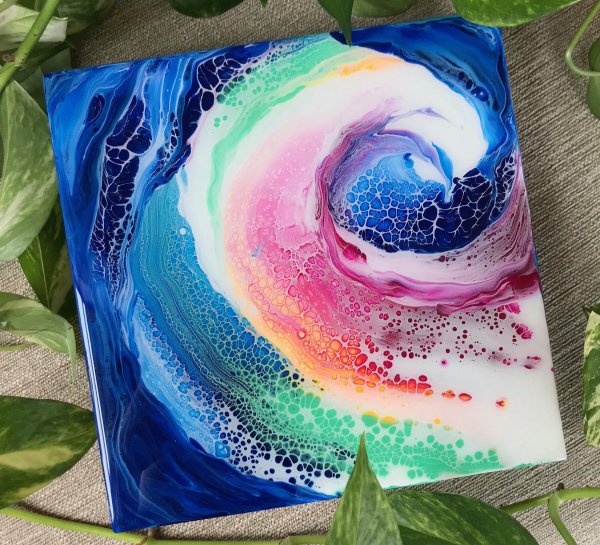 Акриловая заливка. Acrylic Fluid pouring