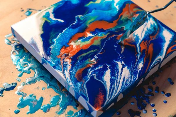 Жидкий акрил техника рисования