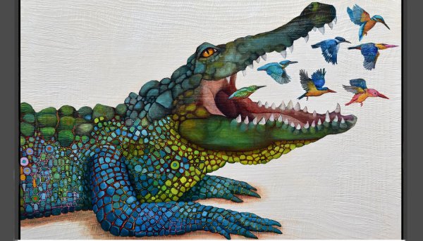 Разноцветный крокодил