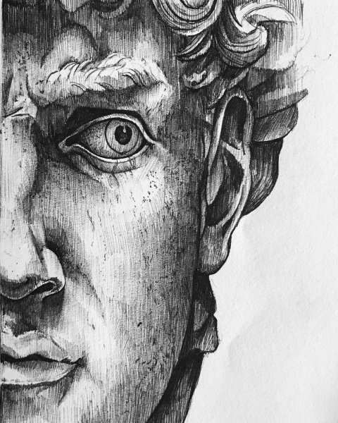 Микеланджело Давид набросок