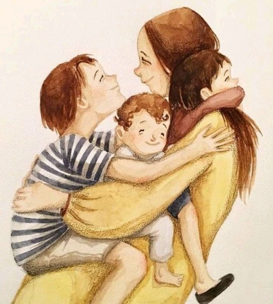 Обнимашки семьи