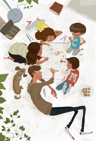 Счастливая семья иллюстрации