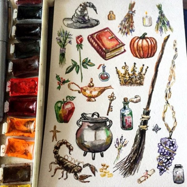 Магические предметы иллюстрация