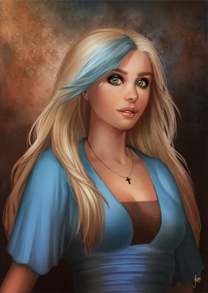 Девушка блондинка арт