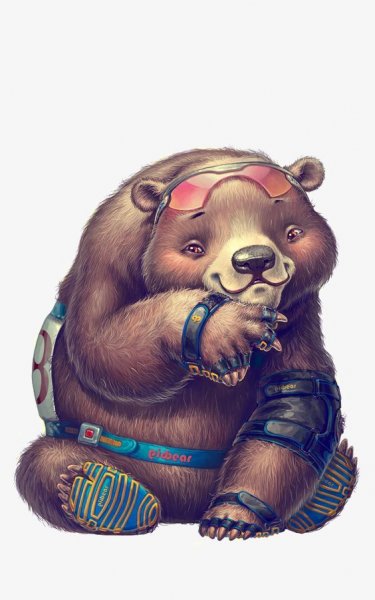 Веселый медведь арт