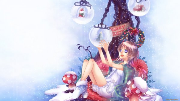 Девочка новый год арт