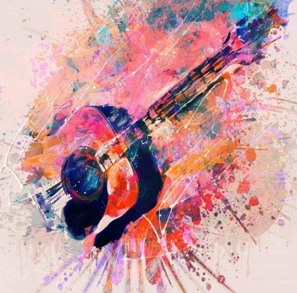 Гитара акварель