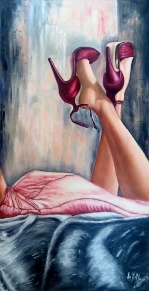 Женские ноги картина маслом