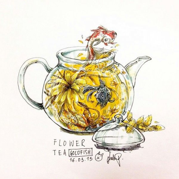 Зеленый чай арт