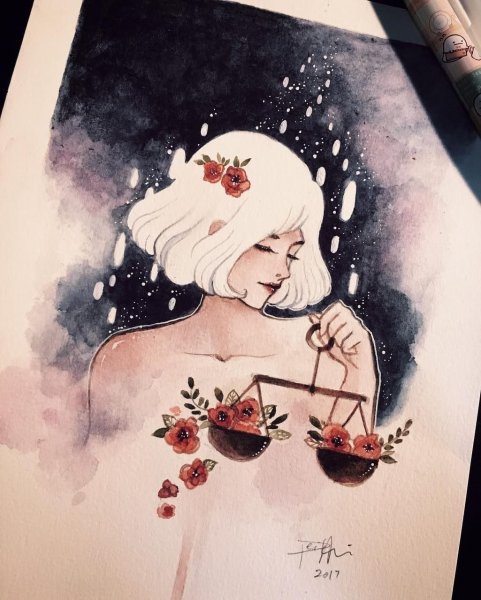Знаки зодиака акварелью девушки