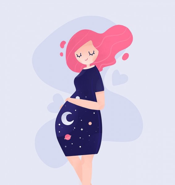 Беременная девушка рисунок