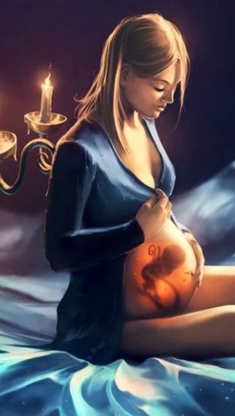 Беременная девушка арт