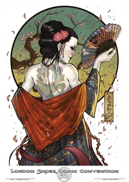 Японские картины гейши