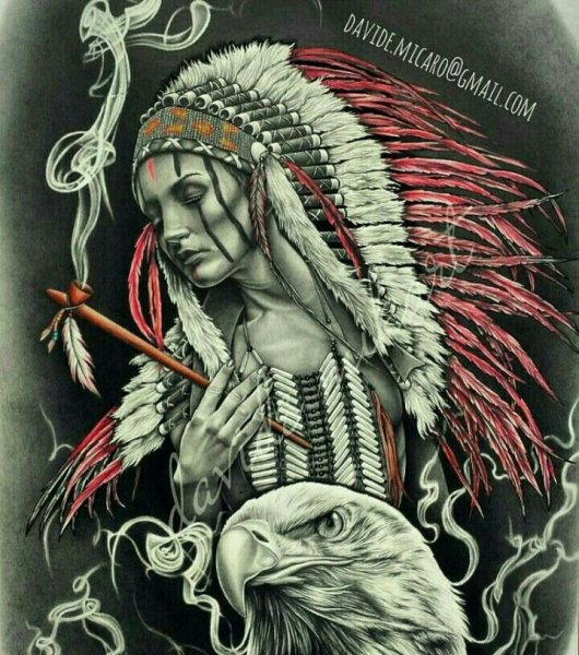 Графические рисунки индейцев