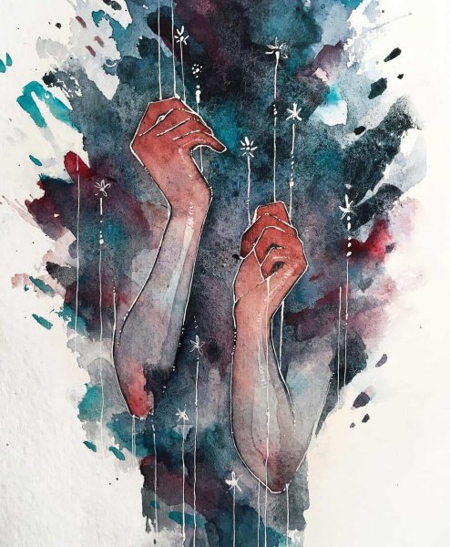 Руки акварелью