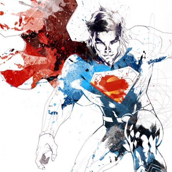 Супергерой акварель