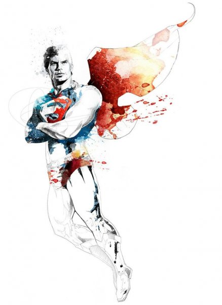 Акварельные рисунки супергероев