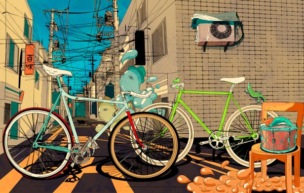 Креативные картины велосипед