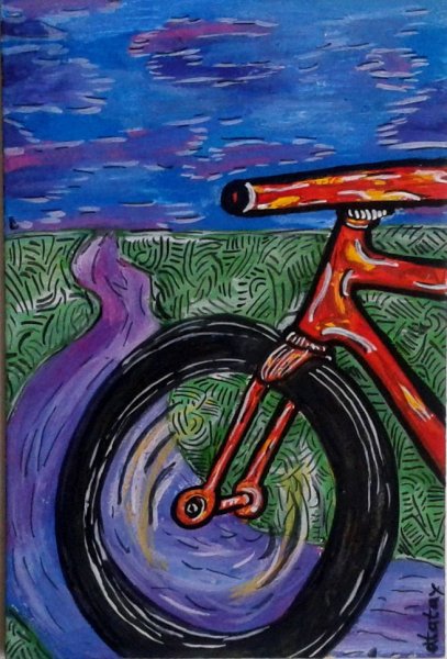 Велосипед арт срисовать