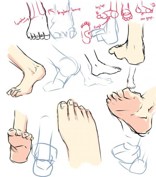 Рисование ступней аниме