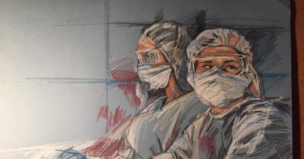 Врач рисунок красками