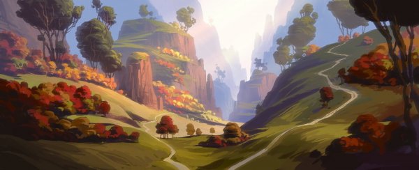 Стилизованный пейзаж цифровой