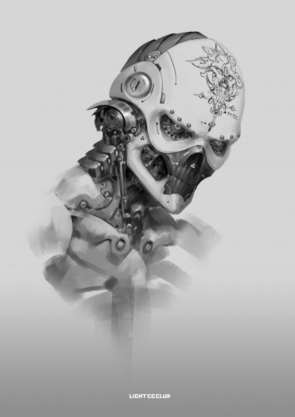 Череп робота киберпанк