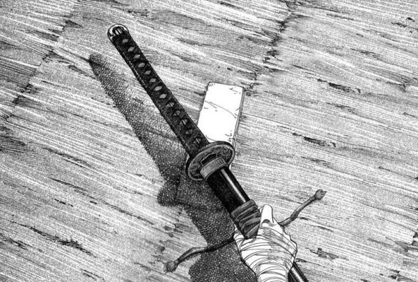 Самурайский меч воткнутый в землю