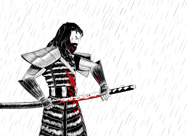 Скелет с катаной