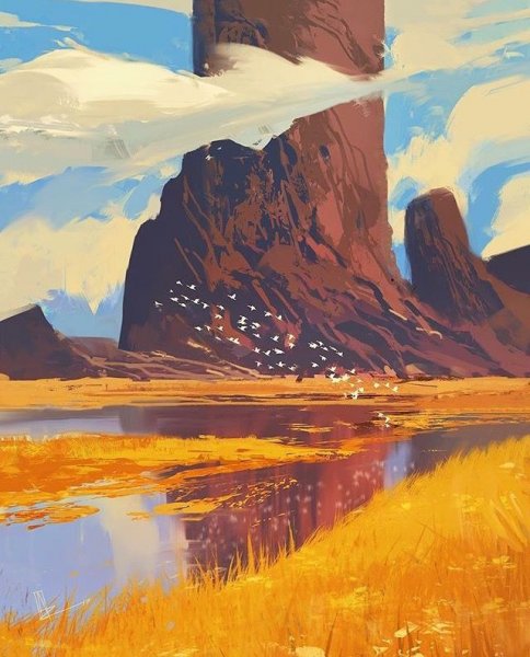 Цифровая живопись пейзаж