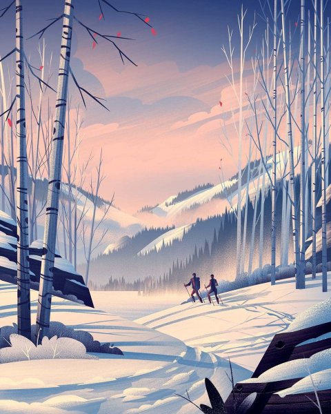 Зимние пейзажи из аниме