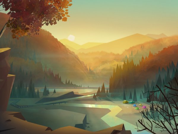 Векторный фон пейзаж