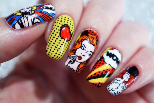 Маникюр в стиле комиксов