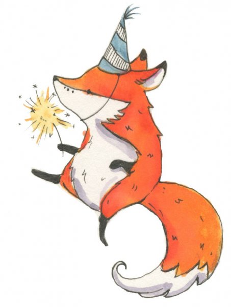 Лисенок нарисованный