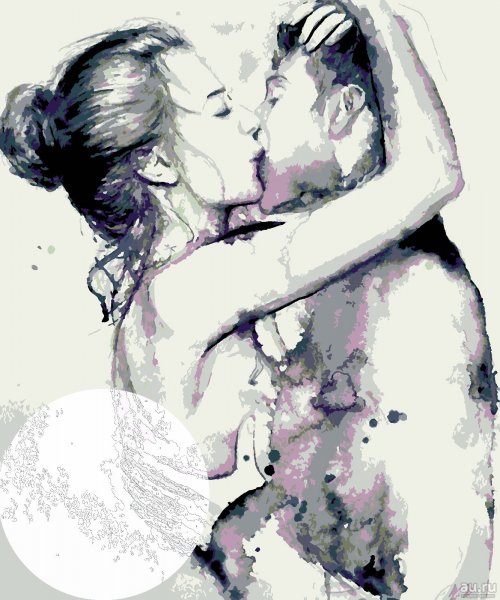 Поцелуй акварель