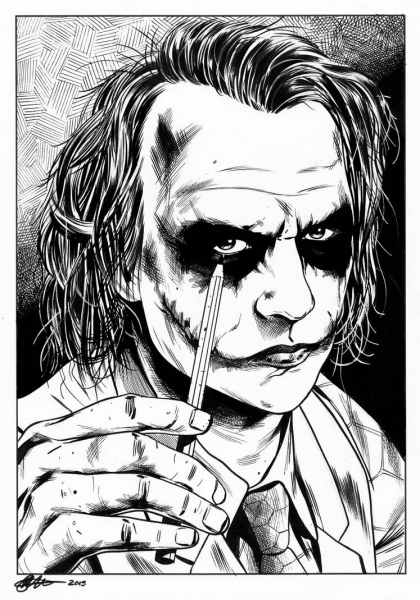 Эскиз тату Джокера хита Леджера