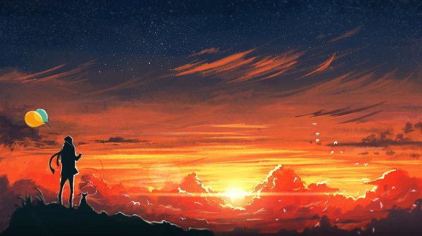 Закат рисунок