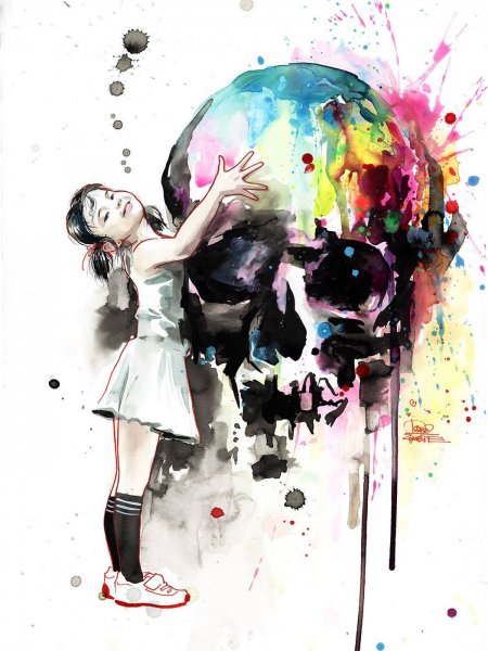 Акварель Лора зомби