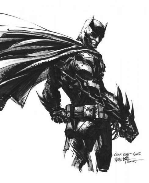 Арт Бэтмена карандашом