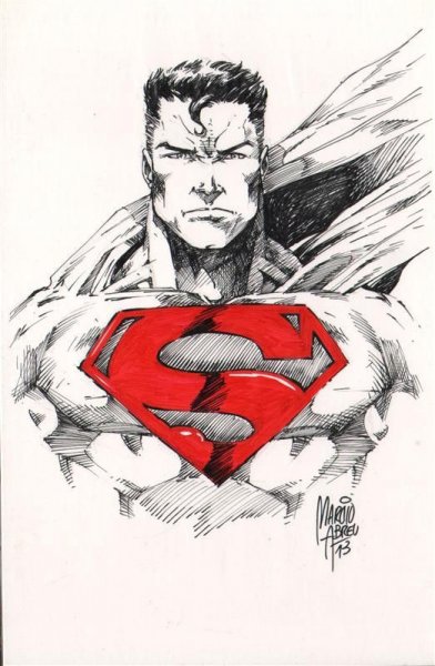 Супермен арт карандашом