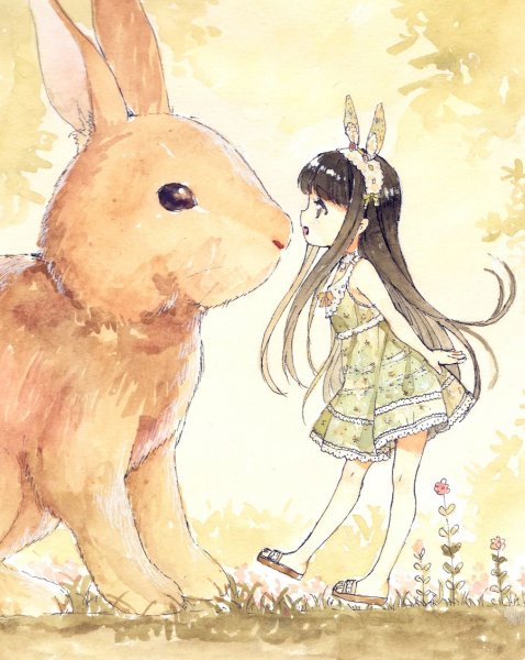 Кролик в анимешном стиле