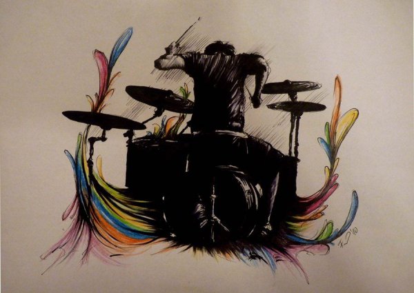 Рок барабанщик арт