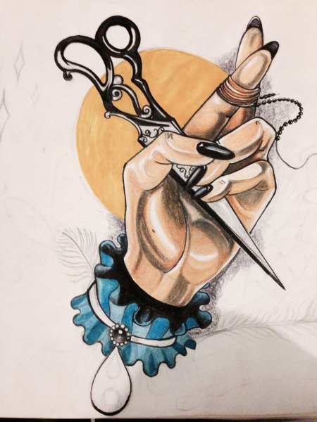 Эскиз ножницы парикмахерские