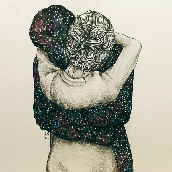 Объятия зарисовка