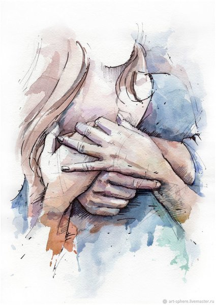 Мужчина и женщина акварель