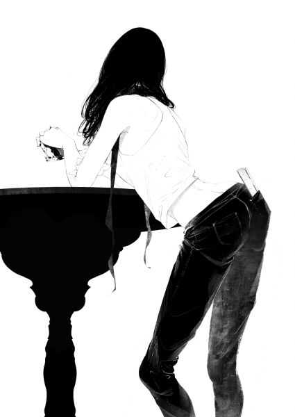 Девушка со спины арт