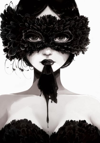 Арты девушка в маске