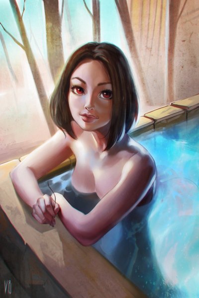 Рисунок обнажённой девушки